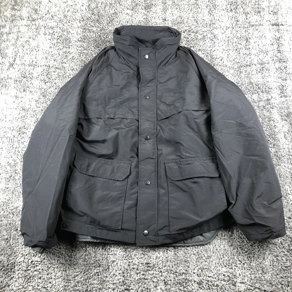 Blauer Jacket Mens XL Black Nylon Quilted‎ Insulated Lined Hooded Parka Made USA